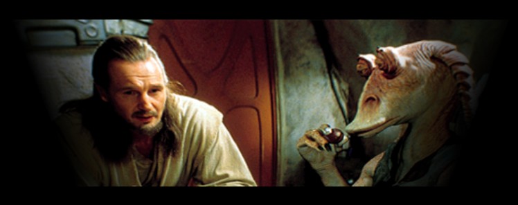 Qui-Gon Jinn and Jar Jar Binks