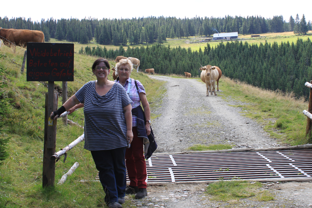 Abbildung 3: Meine Oma, meine Amelie und mein Angesicht vor der Aussicht auf die Rax