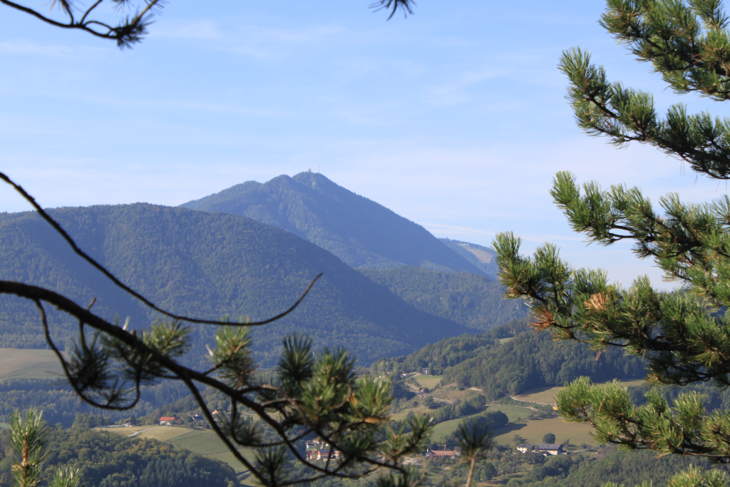 Abbildung 6:
      Der Sonnwendstein und dahinter der Hirschenkogel